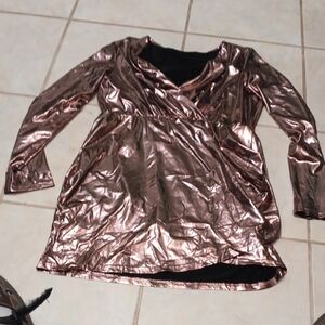 SHEIN Very Shiny Metallic Bronze Mini Dress 2x